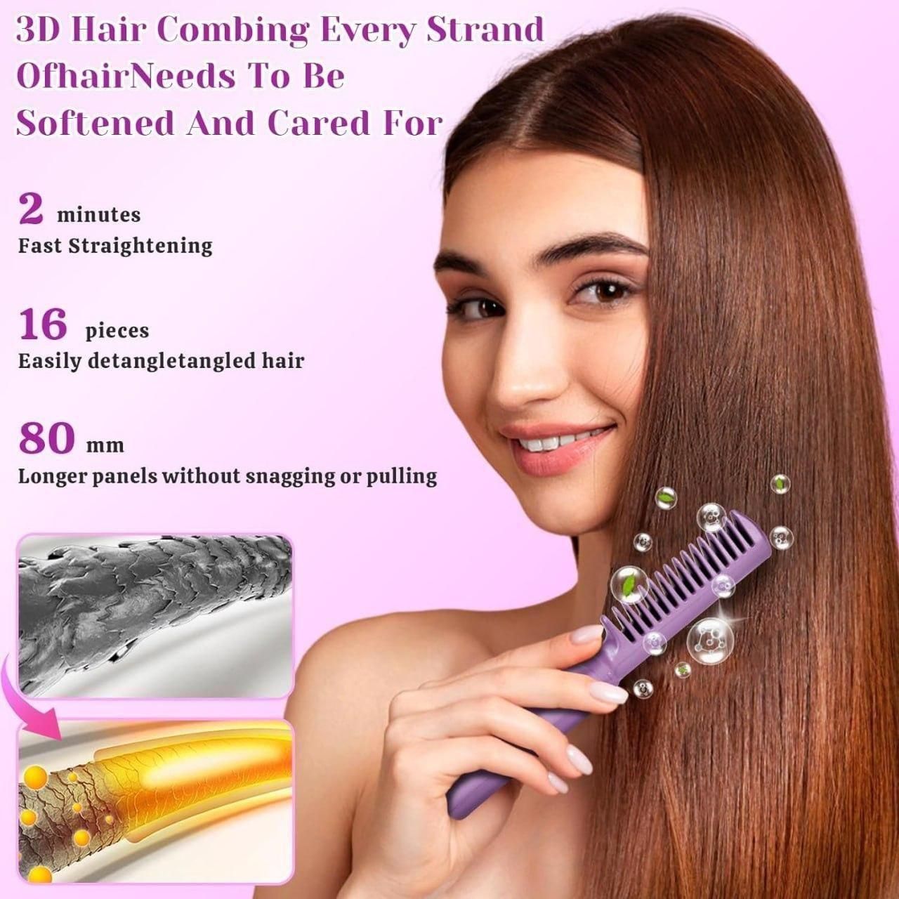 Meneflix Portable Mini Hair Straightener Cordless Rechargeable Mini Adjustable Hair Straightener Hot Combination