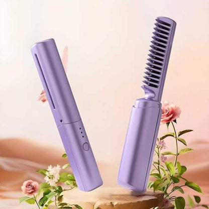 Meneflix Portable Mini Hair Straightener Cordless Rechargeable Mini Adjustable Hair Straightener Hot Combination